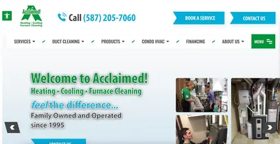 Acclaimed! Heating, Cooling & Furnace Cleaning Website