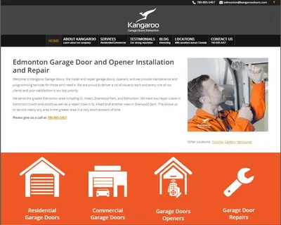 Kangaroo Garage Doors Website