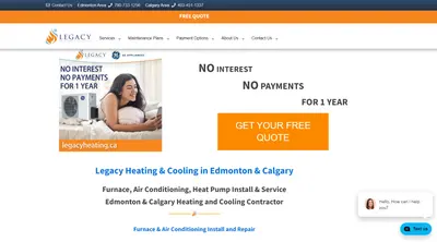 Legacy Heating and Cooling Website