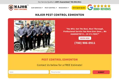 Major Pest Control Edmonton Inc Website