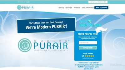 Modern PURAIR West Edmonton Website